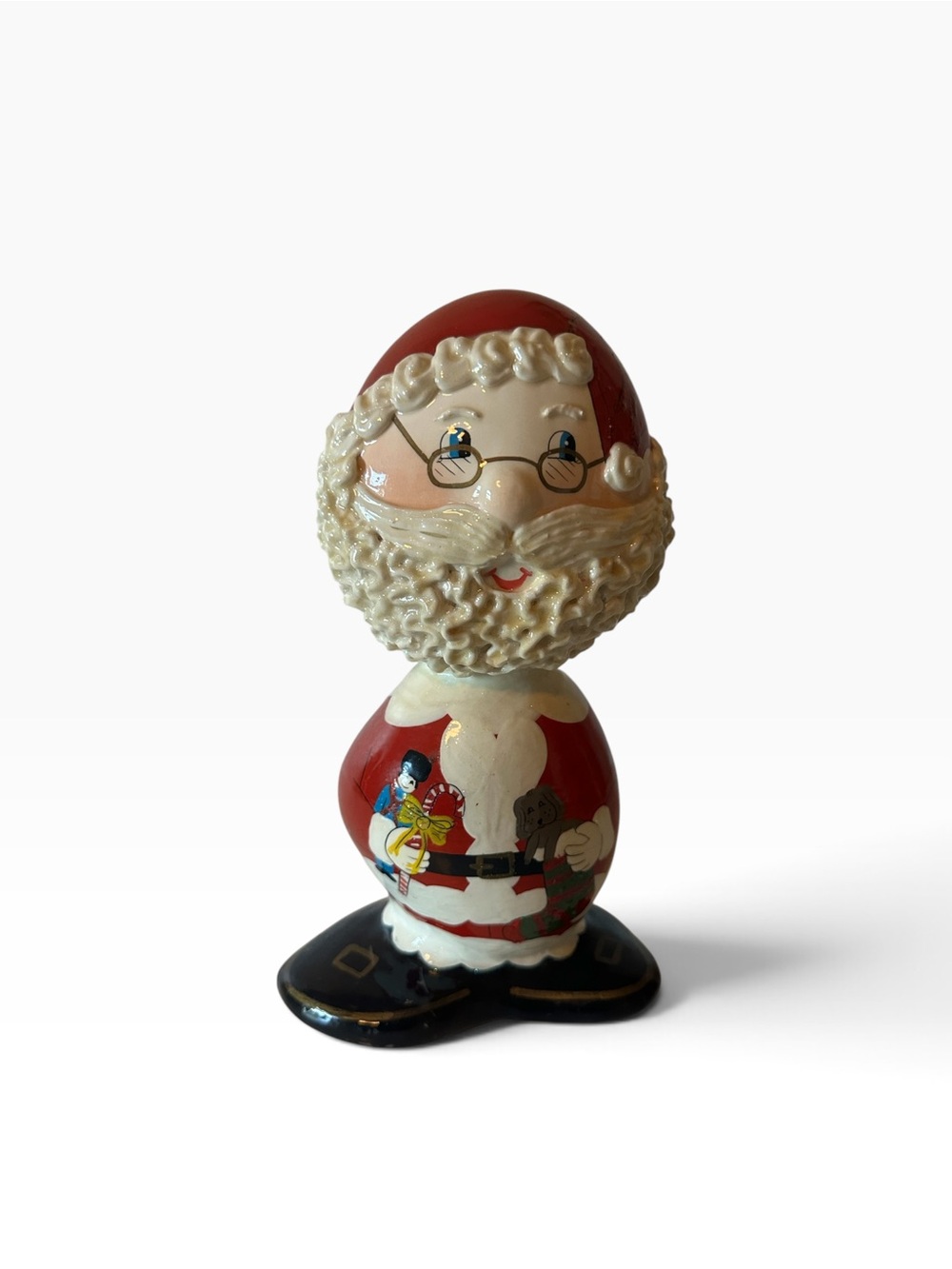 Traditions ‘N’ Stone Hand-Painted Santa Figurine Holiday Accent in Red and Cream